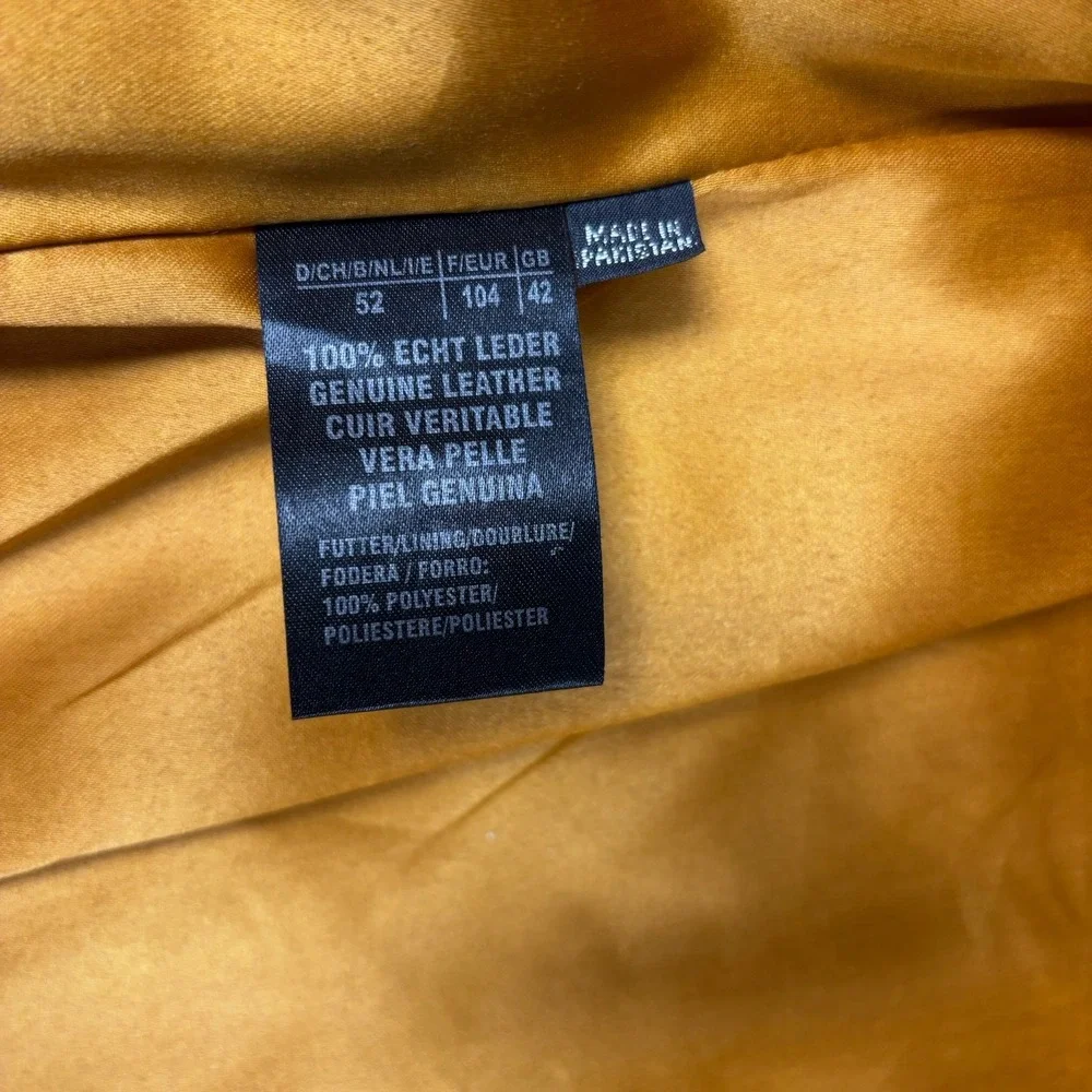 3B West Leather Fringe Jacket Womens L Tan Black Indian Eagle Western NWT - Picture 7 of 9